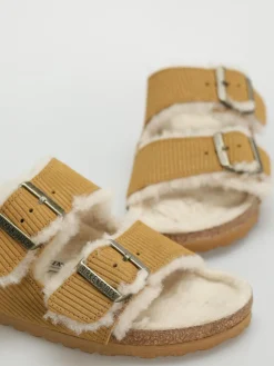 Birkenstock Arizona Fell Suede Leather Fur Narrow Wmn Flip Flops