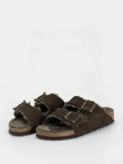 Birkenstock Arizona Shearling Suede Leather Fur Narrow Wmn Flip Flops