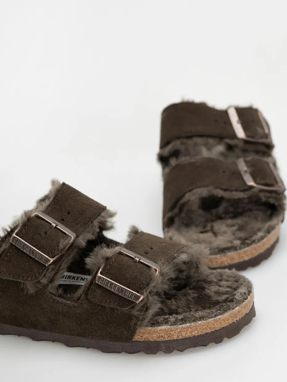 Birkenstock Arizona Shearling Suede Leather Fur Narrow Wmn Flip Flops