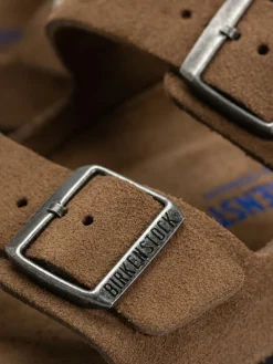 Birkenstock Arizona Suede Leather Regular Flip Flops