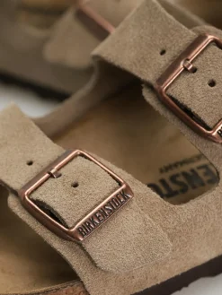 Birkenstock Arizona Suede Leather Narrow Wmn Flip Flops