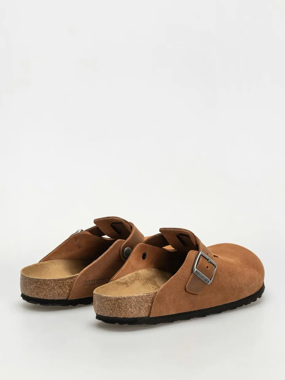 Birkenstock Boston Suede Oiled Leather Regular Flip Flops