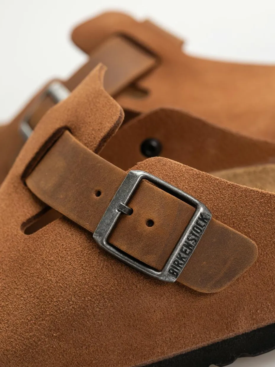 Birkenstock Boston Suede Oiled Leather Regular Flip Flops