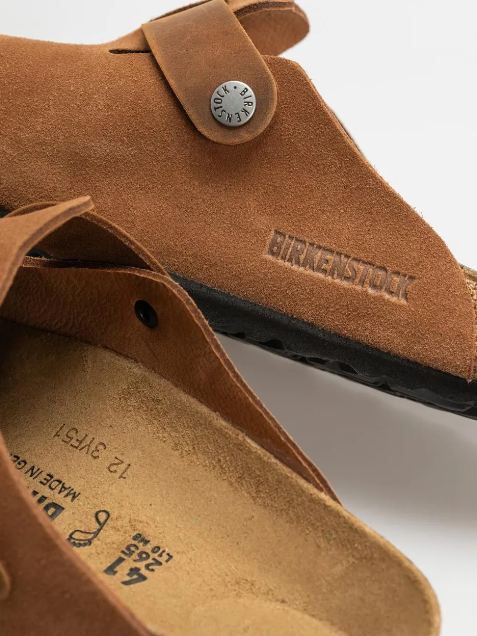 Birkenstock Boston Suede Oiled Leather Regular Flip Flops