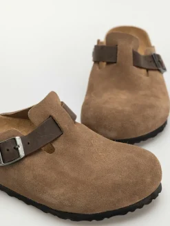 Birkenstock Boston Suede & Oiled Leather Regular Flip Flops