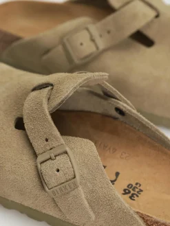 Birkenstock Boston Suede Leather Narrow Wmn Flip Flops