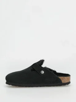 Birkenstock Boston VL Fell Suede Leather Fur Narrow Wmn Flip Flops