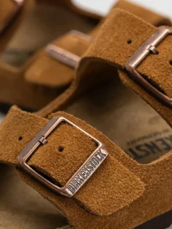 Birkenstock Flip Flops Arizona Suede Leather Narrow Wmn