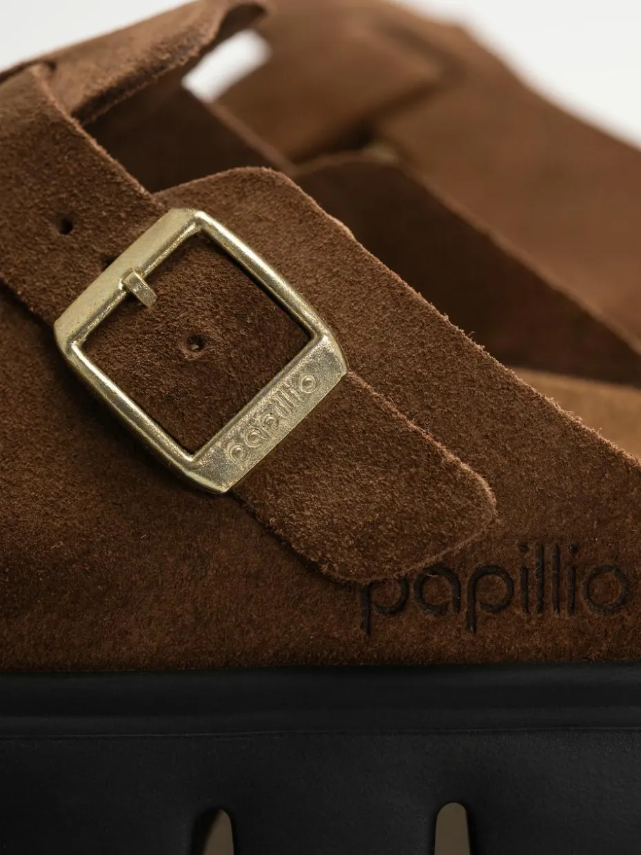 Birkenstock Flip Flops Boston Chunky Suede Narrow Wmn