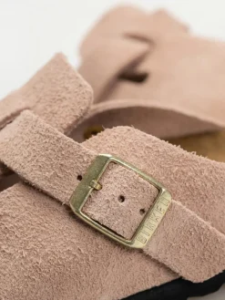 Birkenstock Flip Flops Boston Suede Leather Narrow Wmn