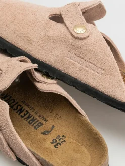 Birkenstock Flip Flops Boston Suede Leather Narrow Wmn