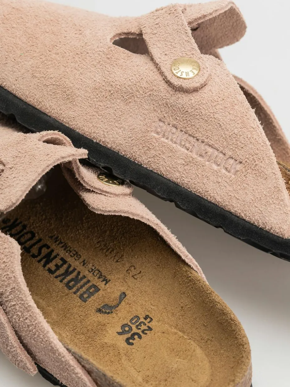 Birkenstock Flip Flops Boston Suede Leather Narrow Wmn