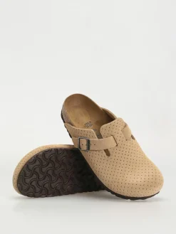 Birkenstock Flip Flops Boston Suede Embossed Narrow Wmn