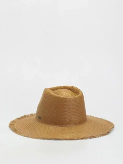 Brixton Jo Straw Frayed Fedora Hut