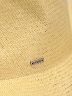 Brixton Jo Straw Frayed Fedora Hut